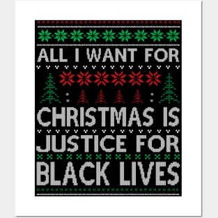 All I Want For Christmas is justice for black lives matter Posters and Art